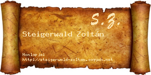 Steigerwald Zoltán névjegykártya